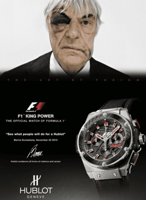 bernie ecclestone hublot advert
