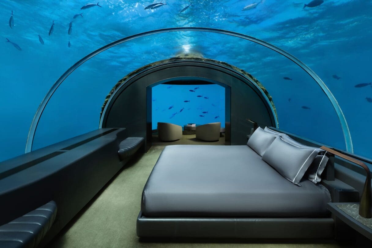conrad maldives underwater bedroom