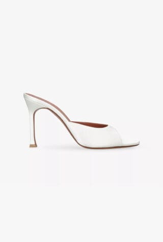 Amina Muaddi Alexa 95 Satin Heeled Sandals