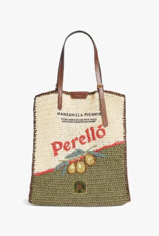 Anya Hindmarch raffia olives tote bag