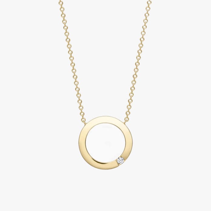 Blackacre gold diamond maxi circle necklace