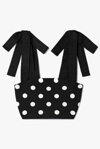 Carolina Herrera cropped polka-dot jacquard-knit tank