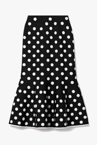 Carolina Herrera polka-dot jacquard-knit skirt