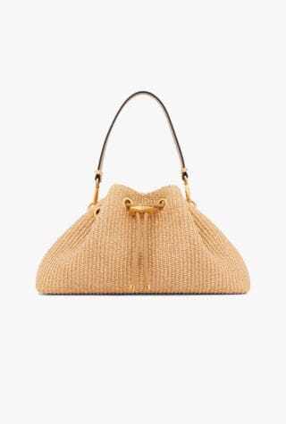 Jimmy Choo Cinch M raffia shoulder bag