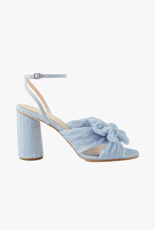 Loeffler Randall Camellia bow-embellished plissé-organza sandals