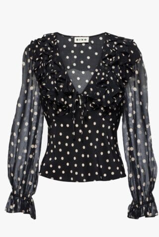 Rixo Lasca ruffled silk blouse
