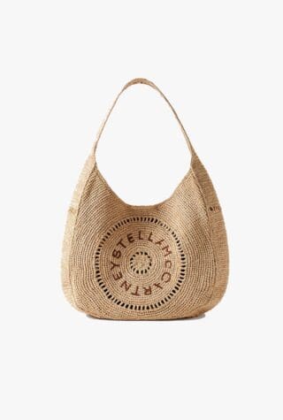 Stella McCartney Embroidered raffia tote