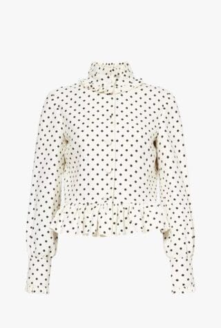 Valentino Polka dot frilled woven jacket