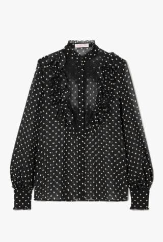 Valentino ruffled polka dot shirt
