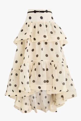 Zimmermann Crush belted polka dot midi skirt