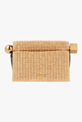 Jacquemus Rond Carré woven raffia clutch