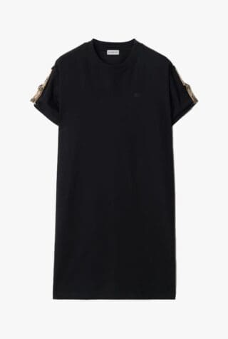 Check Trim Cotton T-shirt Dress