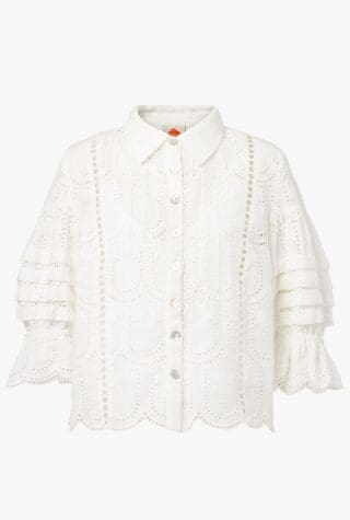 Farm Rio embroidered white shirts for women