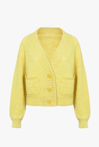 Ingleton Crop Cardigan in lemon