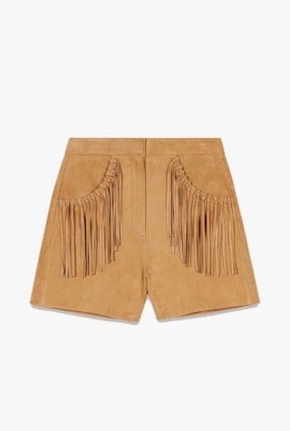 Maje fringe-detail suede shorts