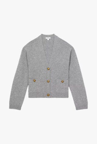Reiss Mila V-Neck Button-Up Wool And Cashmere-Blend Cardigan