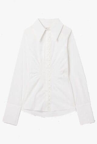 S.S.Daley Eva ruched cotton-poplin shirt