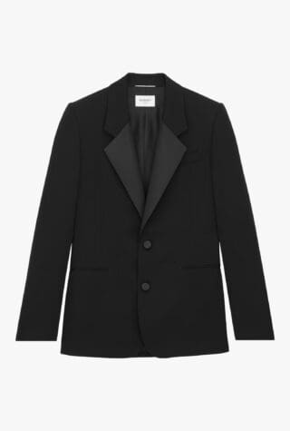 Saint Laurent satin-detail tuxedo jacket