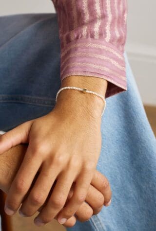 Suzanne Kalan Infinite 18-karat gold pearl beaded bracelet