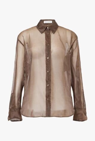 The Frankie Shop Peri sheer silk-blend shirt