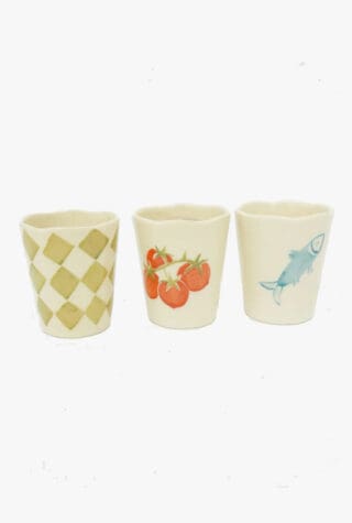 Damson Madder Novelty Set Of 3 Ceramic Cup Set