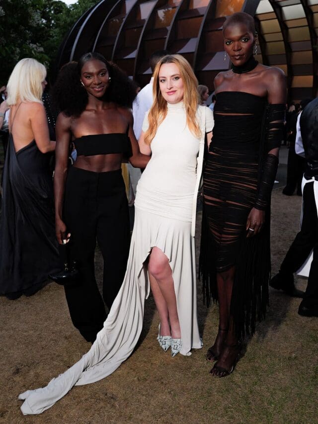 Dina Asher-Smith, Amelia Dimoldenberg and Sheila Atim