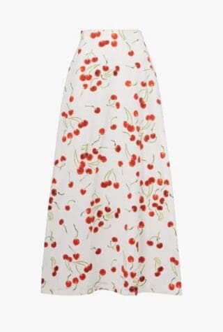 Adriana Degreas Printed cotton high-rise maxi skirt