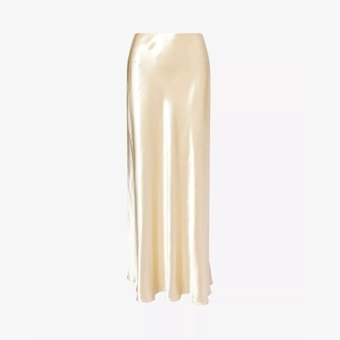 Alberta Ferretti shiny-satin maxi skirt
