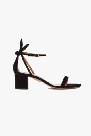 Aquazzura Bow Tie 50 suede sandals