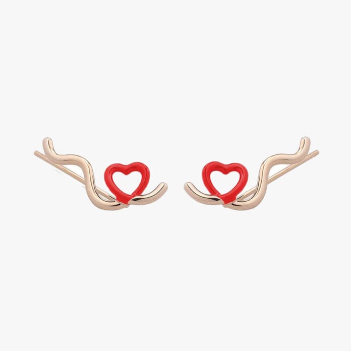 Bea Bongiasca double heart earrings