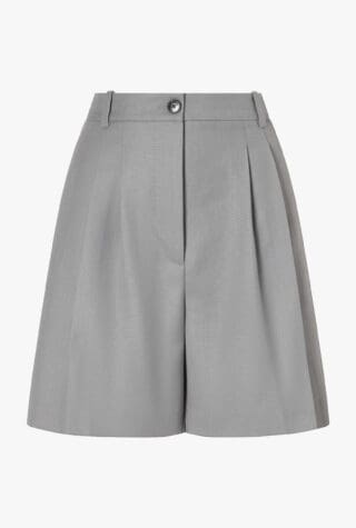 Brice pleated wool-blend shorts