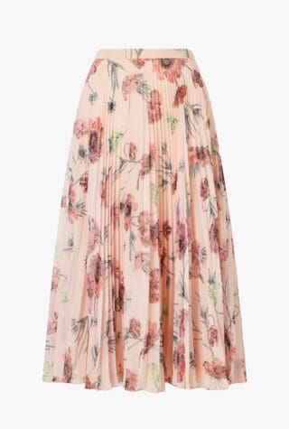 Erdem Floral-print plissé-voile midi skirt