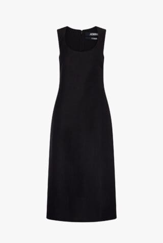 Jacquemus Tablier linen-blend midi dress