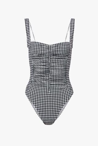 Karla Colletto ruched gingham swimsuit