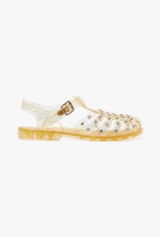 Loeffler Randall Rhys champagne glitter jelly sandal