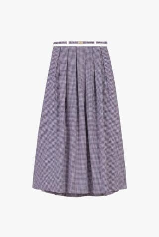 Maje gingham belted maxi skirt