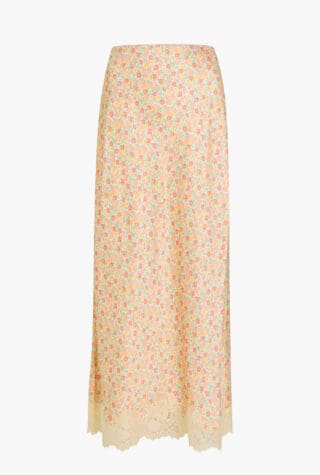 Rixo Matilde floral-print satin midi skirt