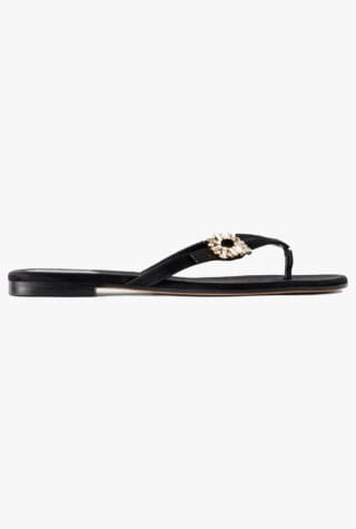 Roger Vivier Infradito embellished satin flip flops