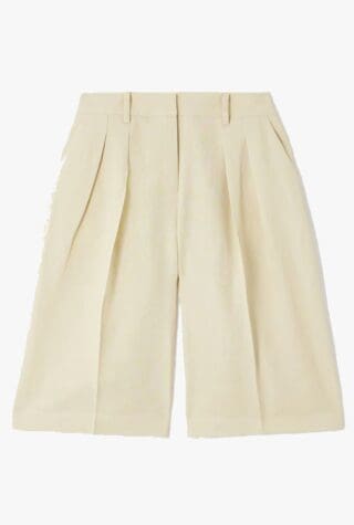 The Frankie Shop Bilbao pleated Lyocell and linen-blend shorts