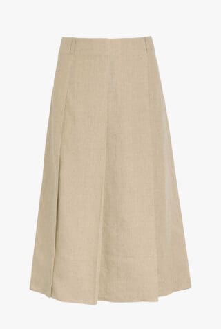 Tod's Pleated linen midi skirt