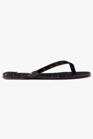 Toteme Croc-effect leather flip flops