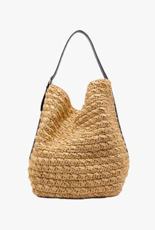 Toteme Leather and raffia tote bag