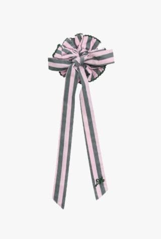 Damson Madder Garter striped cotton scrunchie