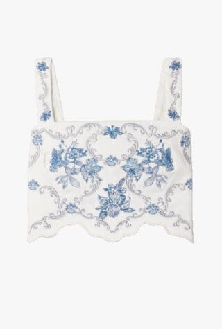 Agua by Agua Bendita Luciana Gloriosa cropped linen tank