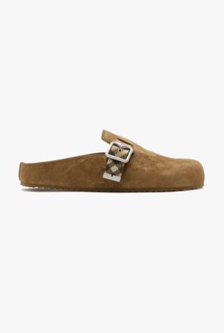 Burberry check suede urchin clogs