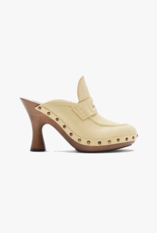 Burberry leather potter clogs