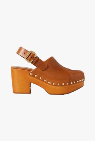 Chloe Jeannette studded leather slingback platform clogs