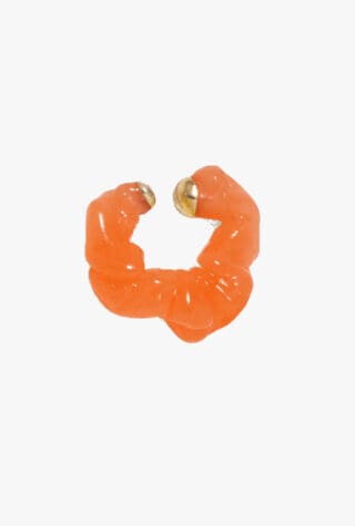 Completedworks ruffle orange bio resin and gold vermeil ear cuff