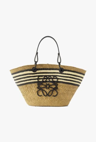 Loewe + Paula's Ibiza Anagram raffia basket tote what to pack for a coastal getaway