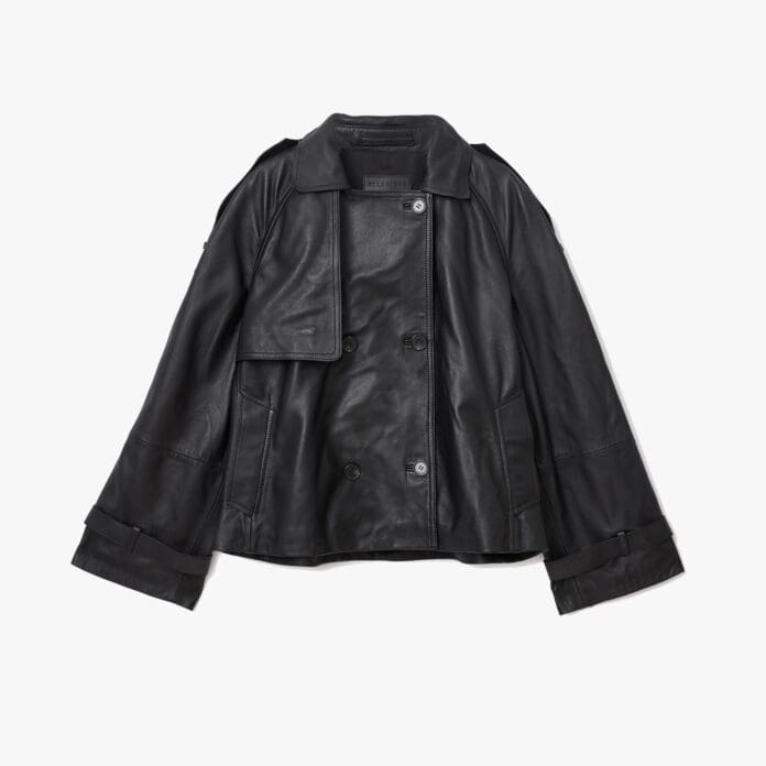 Reed cropped leather trench
